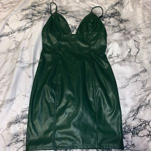 Faux Leather Mini Dress